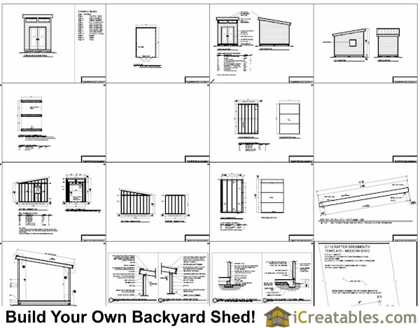 12x8 Modern Shed Plans 12x8 studio shed plans