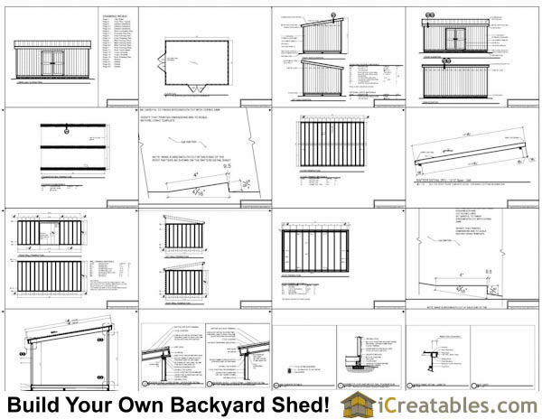 14x14 lean to shed plans example