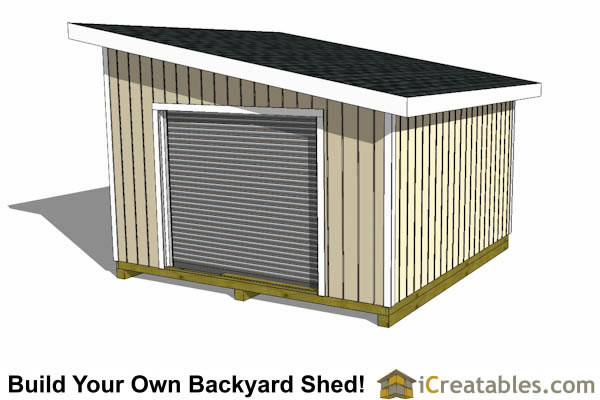 14x14 lean to shed end door option
