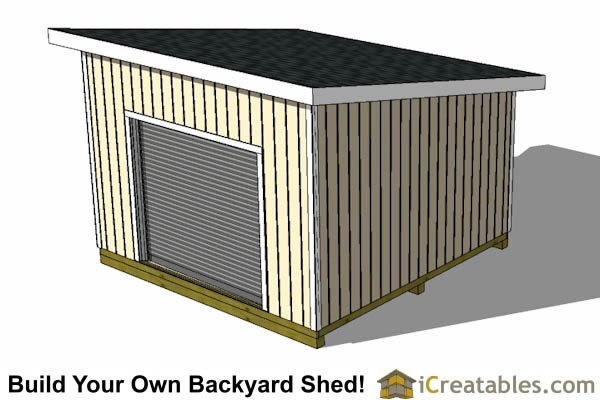 14x14 lean to shed top view