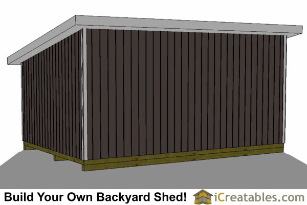 14x20 lean to shed rear view