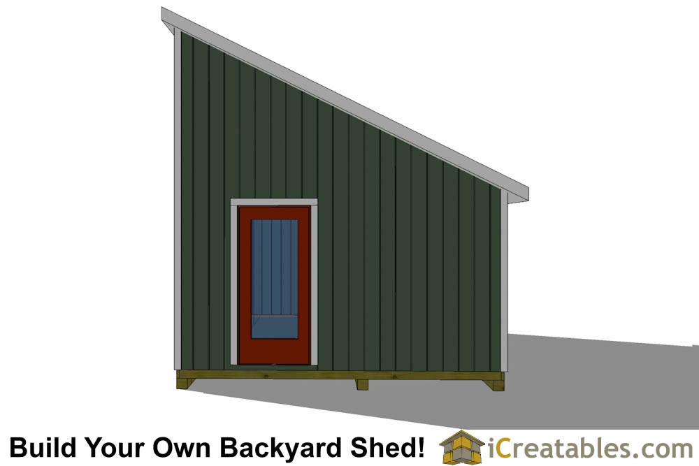 14x20 lean to shed plans door on high side