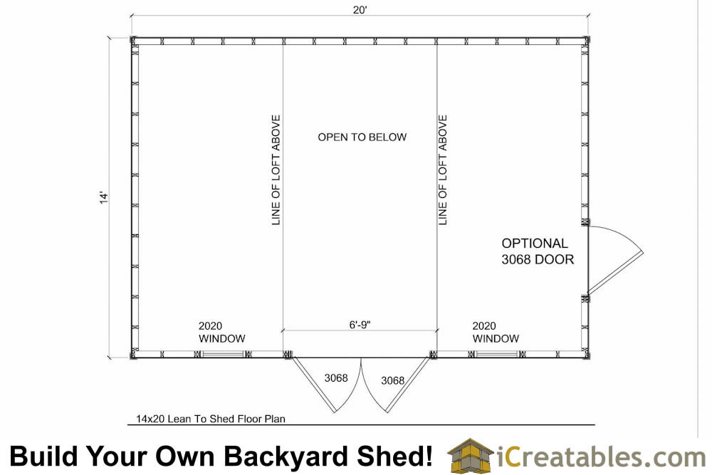 14x20 loft shed plans floor plan