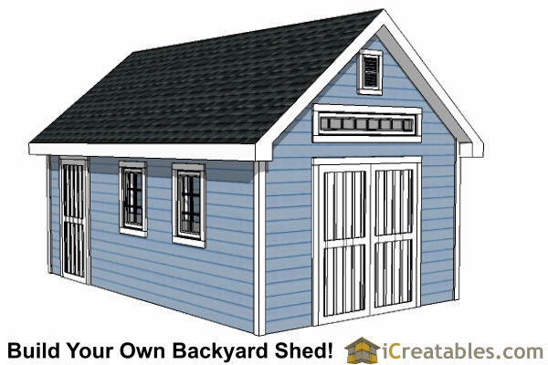 12x20 Traditional Victorian Backyard Shed Plans | iCreatables.com