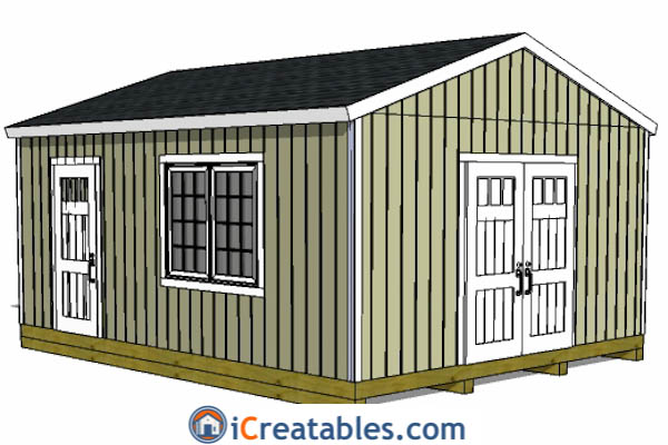 16x20 Gable Shed Plans | Large Backyard Shed Plans