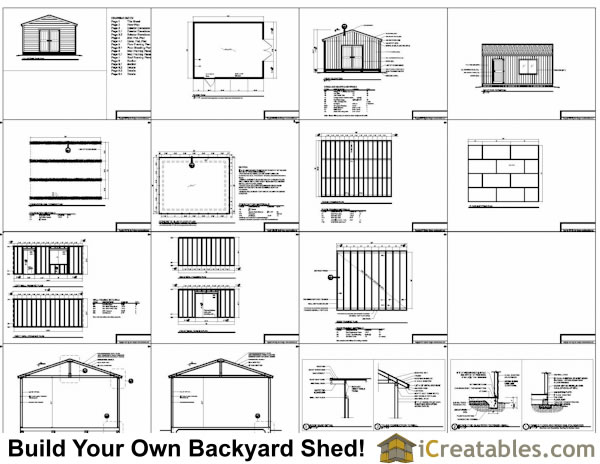 16x20 Gable Shed Plans Large Backyard Shed Plans