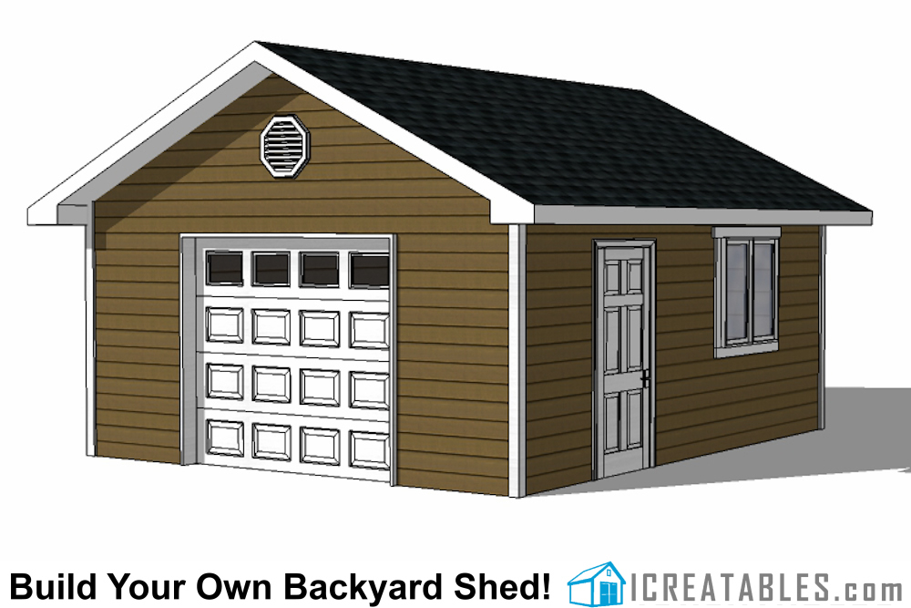 16x20 Garage Shed Plans | Build a Shed With a Garage Door