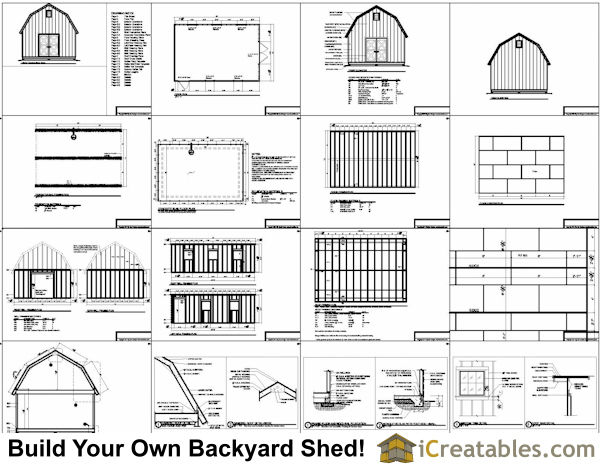 Gambrel Roof Barn Shed Plans 