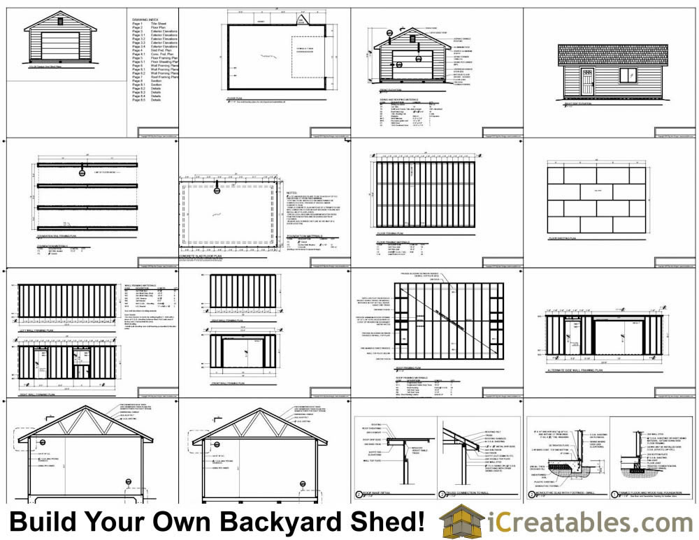 16x24 Garage Shed Plans | Build Your Own Large Shed With A ...