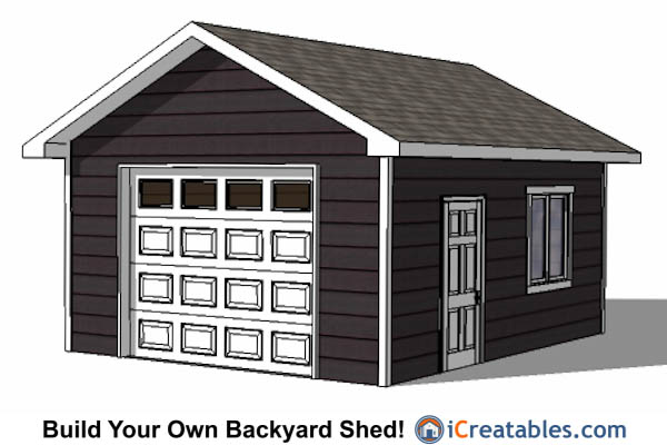 16x24 Garage Door Shed Plans