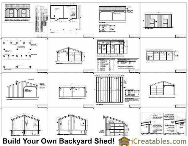 Lean to Horse Barn Plan