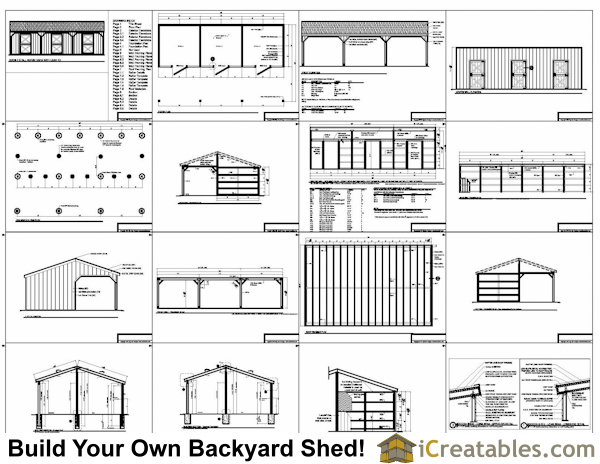 Example Of The Three Stall Horse Barn Lean To Shed Plans