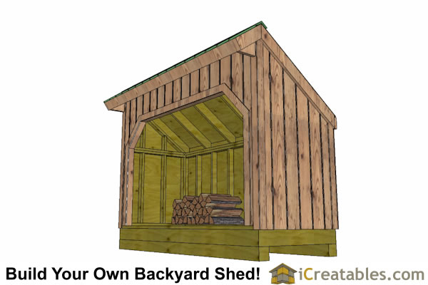 Firewood Storage Shed - Lean-to Shed - Backyard Shed Plans