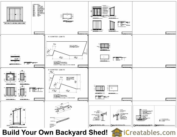 4x8 Lean To Shed Plans | Storage Shed Plans | icreatables.com