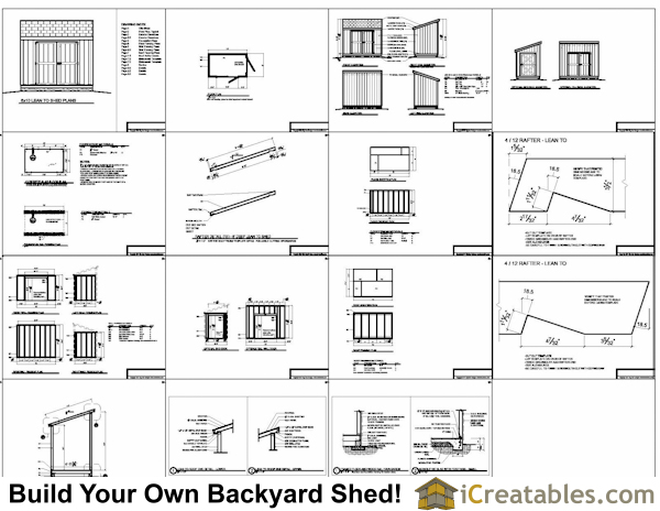 Building plans for a 6'x 10' lean to storage shed for your yard or ...