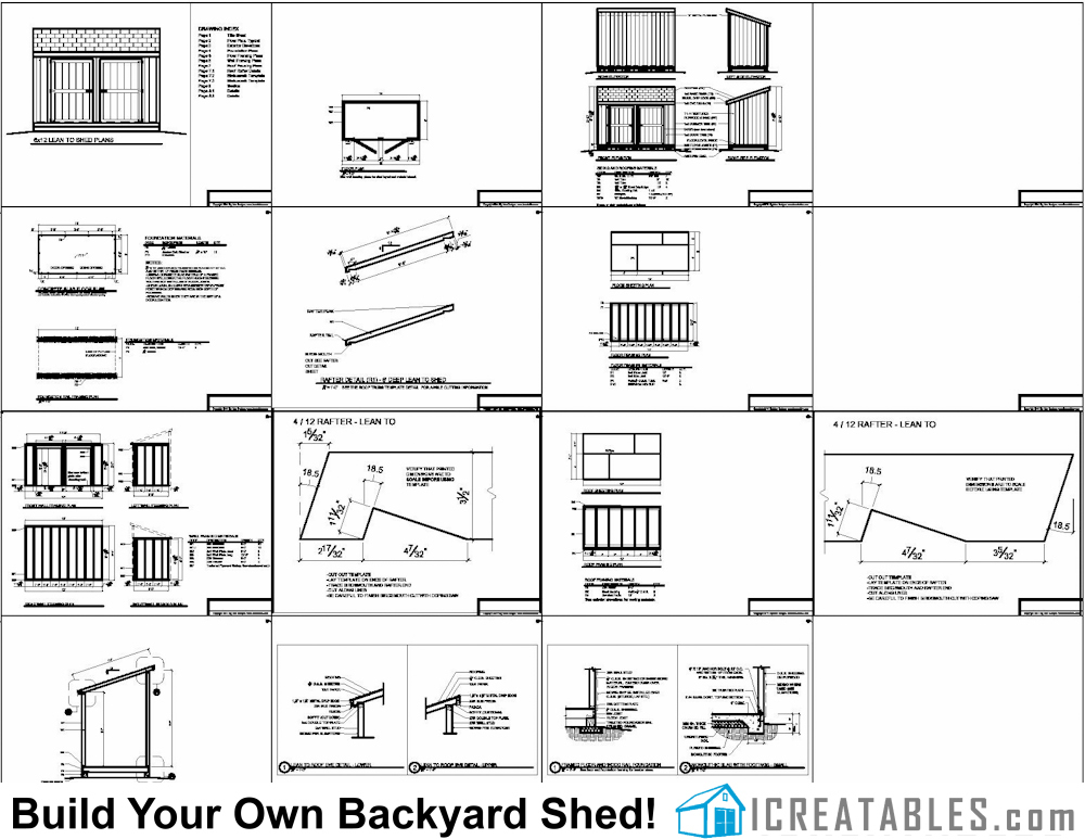 6x12 Lean To Shed Plans Elevations