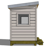 6x8 Modern Studio Shed Plans Exterior Elevations and Floor Plan