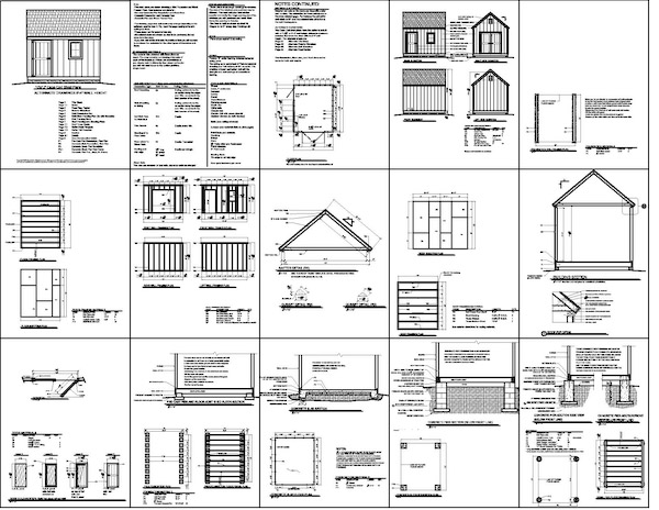  plans for a 8'x 8' Cape Cod style storage shed for your yard or garden