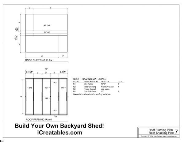 Shed Gable Roof Framing Plan