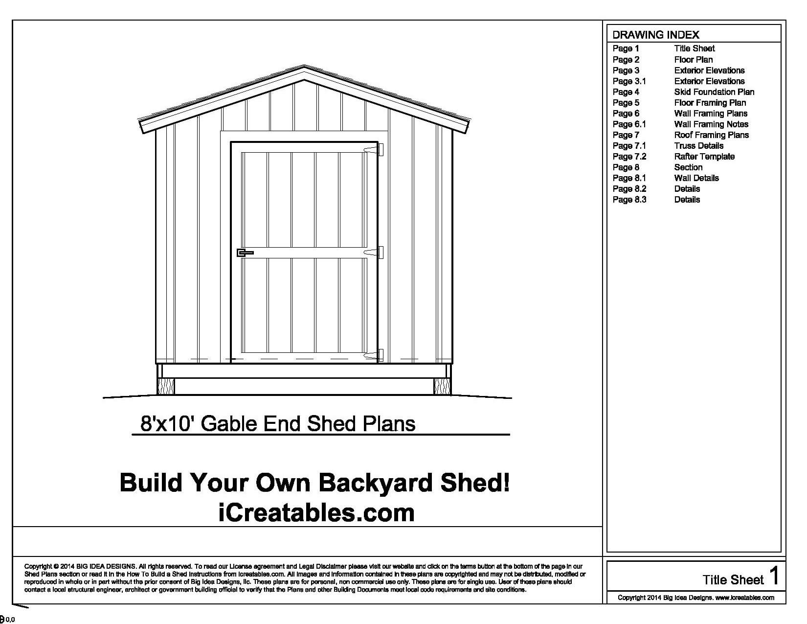 Shed Plans 8x10 Free shed plans. 8x10-g gable