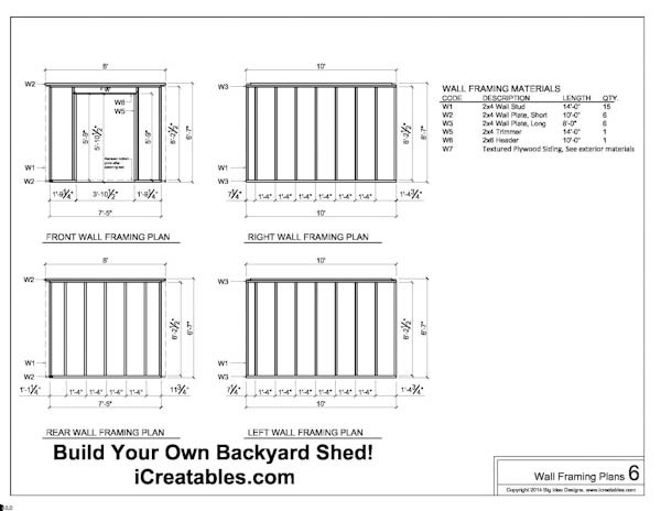 8X10 Shed Floor Plan