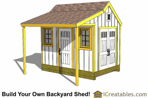 8x12 colonial style shed plans