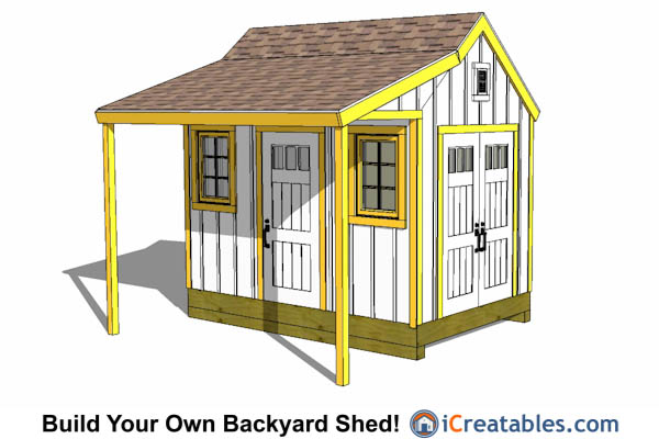 8X12 Shed with Porch Plans