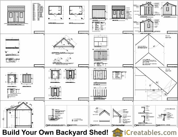 Sample Of The 8x12 Colonial Shed With Porch Plans.