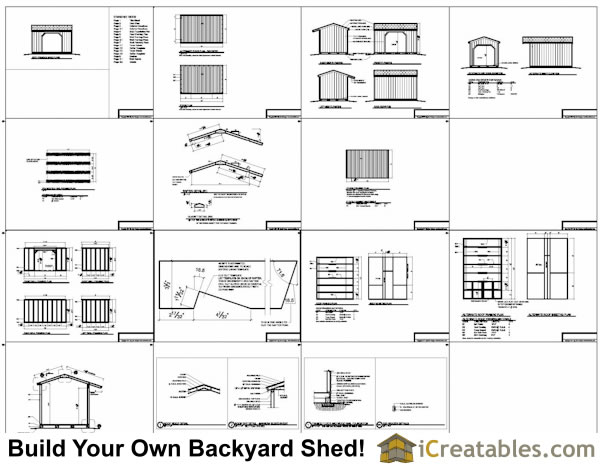 8x12 Firewood Shed Plans icreatables.com