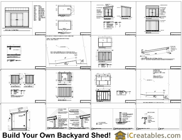8x12 Lean To Storage Shed Plans I nclude The Following :