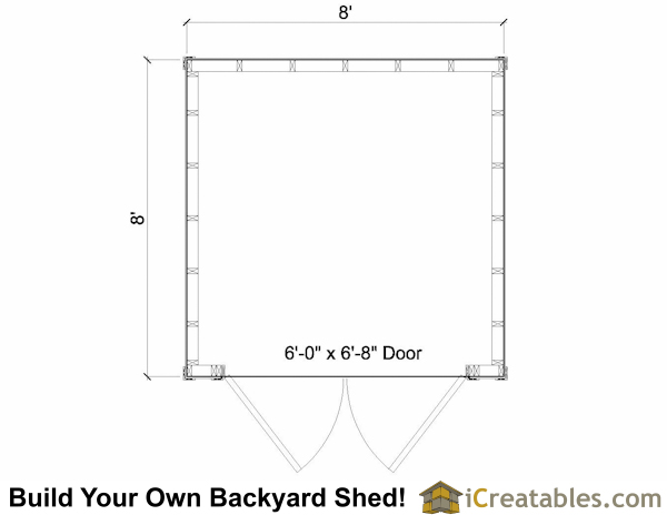 Building plans for a 8'x 8' lean to storage shed for your yard or