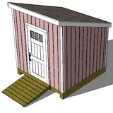 Free Building plans for a 8'x 8' lean to storage shed for your yard or 