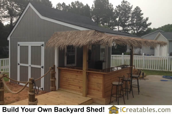 10x16 pool house cabana plans with bar and deck