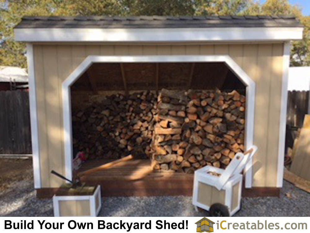 5x12 Backyard Firewood Storage Shed Plans Built in 