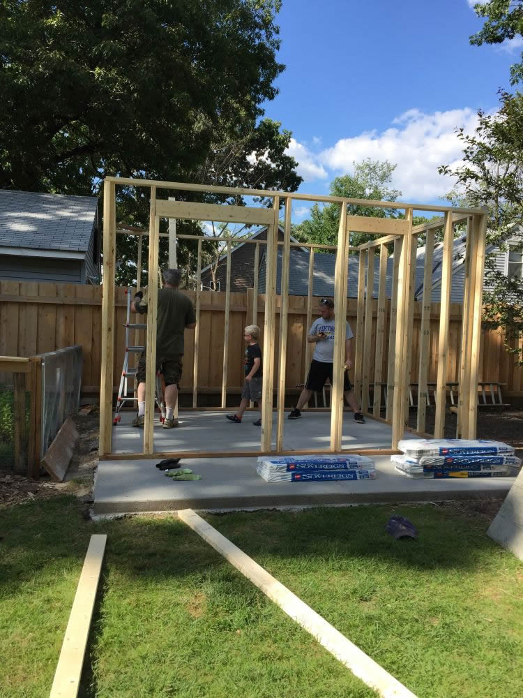 Shed wall framing from icreatables shed plans