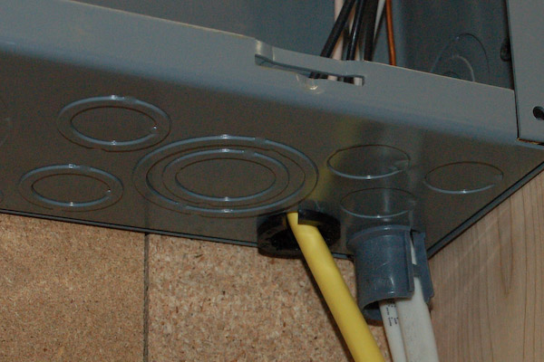 electrical breaker panel cable knockout