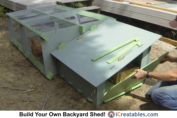 chicken coop open egg door