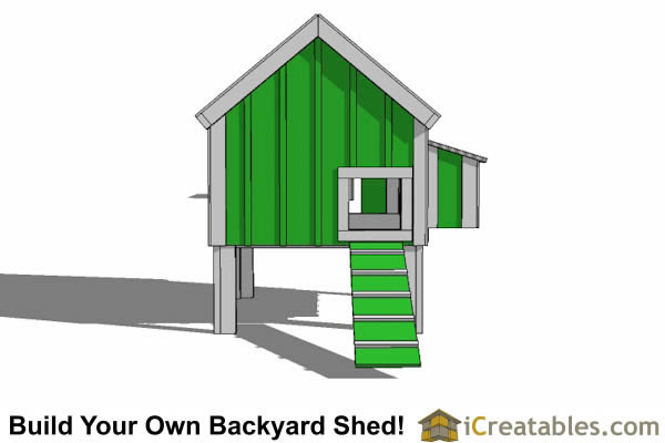 4x4 Chicken Coop Plans With Gable Roof and Chicken Run