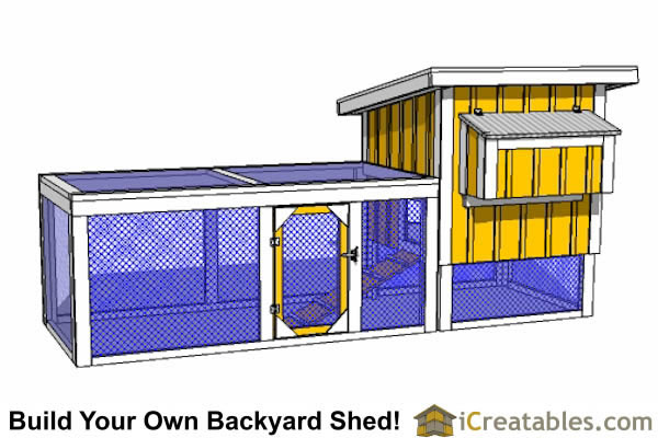 4x4 Chicken Coop Lean To Plans | Simple To Build for 6 Chickens