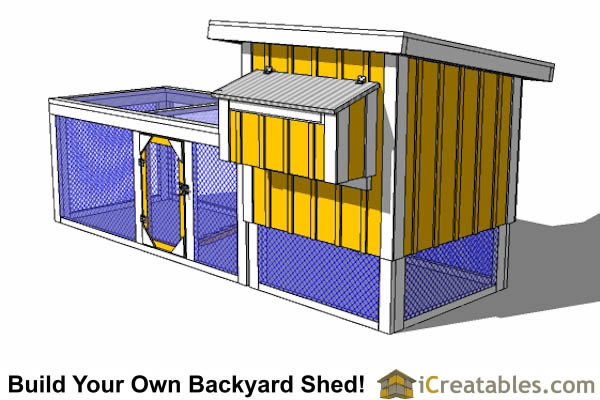 home garden plans: M102 - Chicken Coop Plans Construction ... 4x4 Chicken Coop Lean To Plans | Simple To Build for 6 ...