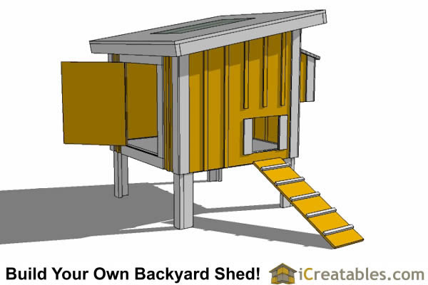 The 4x4 Chicken Coop plans include: