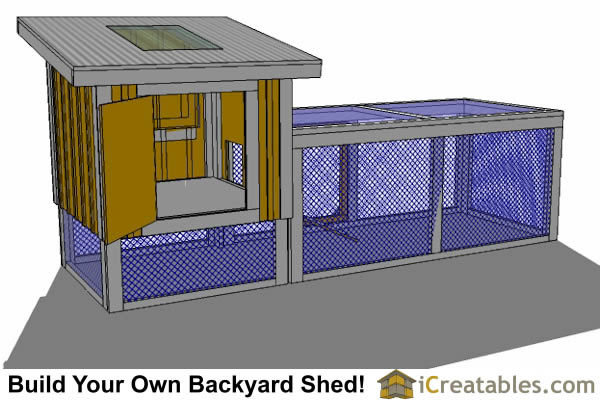 4x4 Chicken Coop Lean To Plans | Simple To Build for 6 Chickens