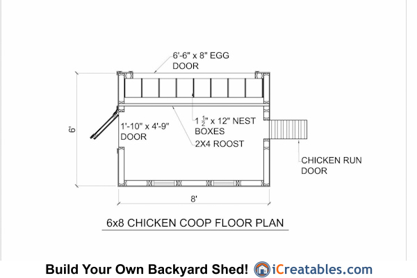 6x8 Chicken Coop Plans - Large Chicken Coop Plans