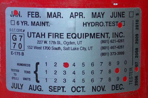 fire extinguisher label