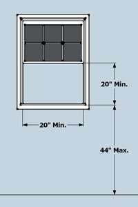 single hung window egress