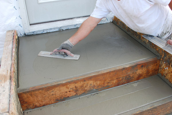 concrete steps second trowel