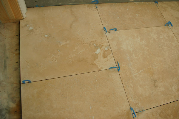 setting floor tile