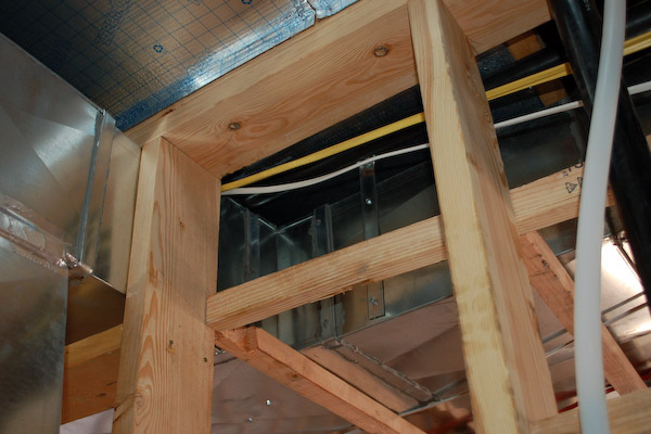 fire blocking around duct cavity