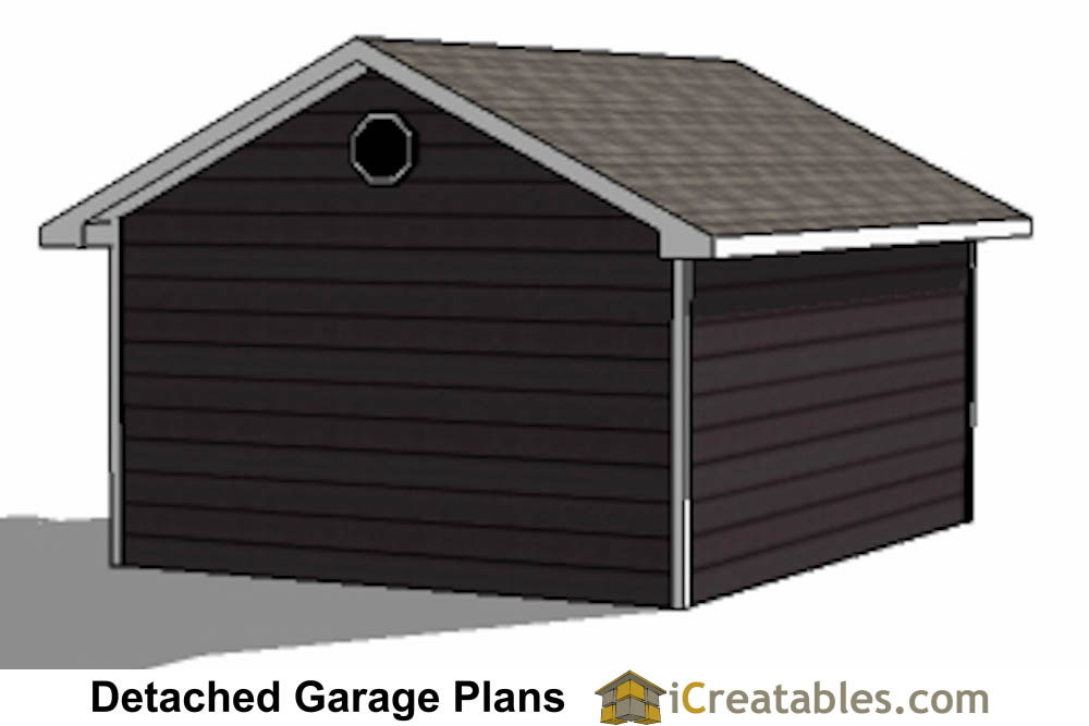 16x20 garage plans left rear elevation