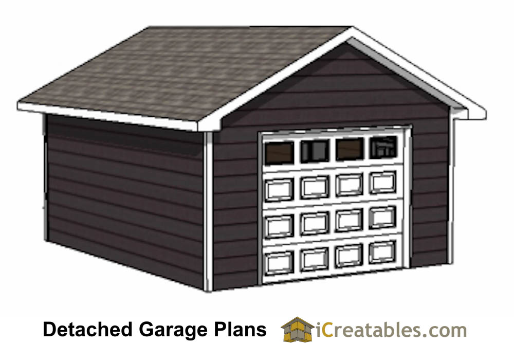 16x20 garage plans left elevation